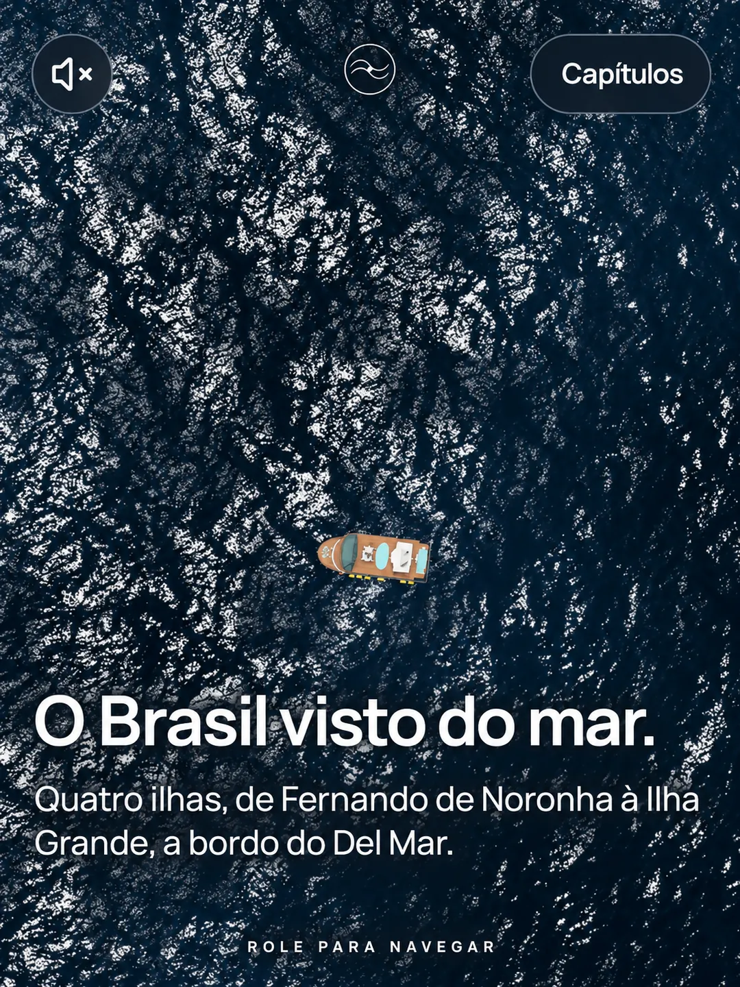 Site Travessia: uma viagem que se revela conforme você rola a página.